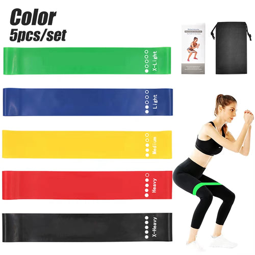 5Pcs Resistance Band Set for Men and Women 5 Elastic Bands with Different Resistance Levels for Long Workouts in the Home & Gym